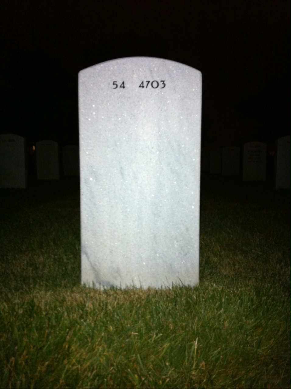 Back of headstone — Thomas J Williams