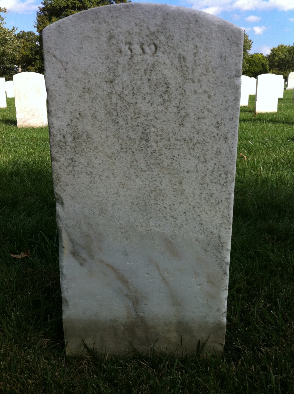 Back of headstone — Rudolph Albright