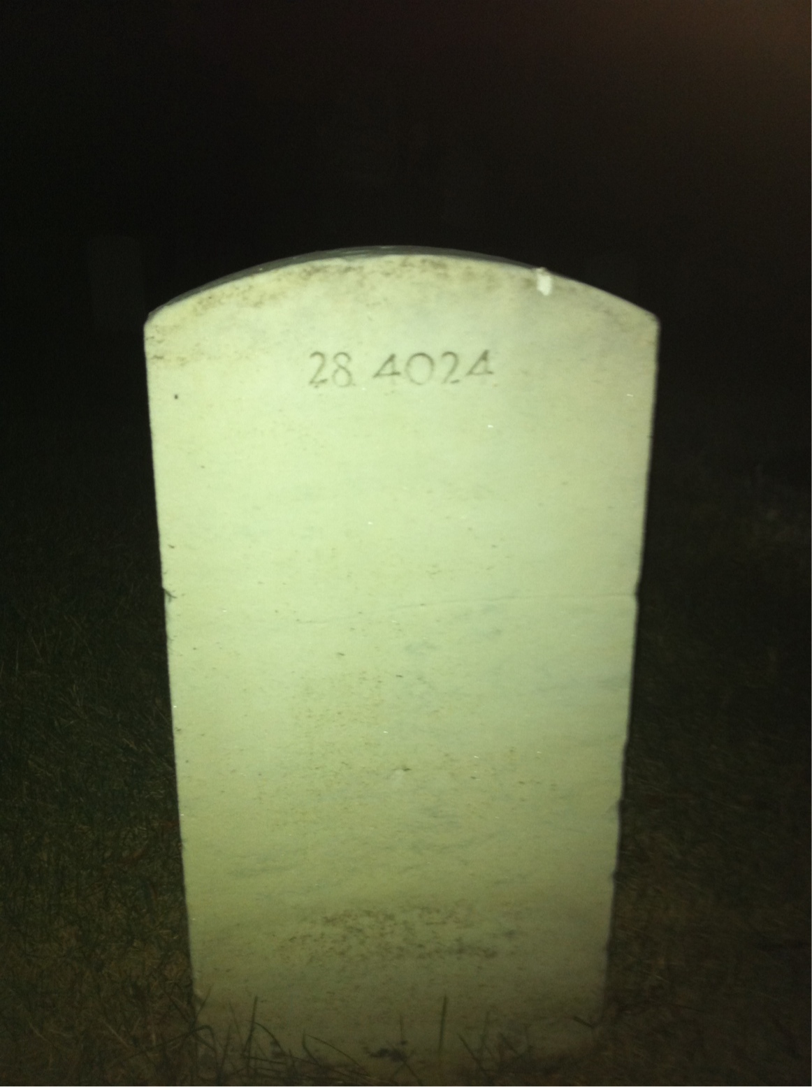 Back of headstone — Hillery Myers