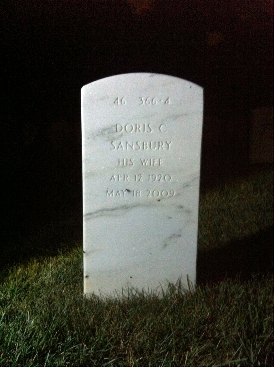 Back of headstone — Harry Bangs
