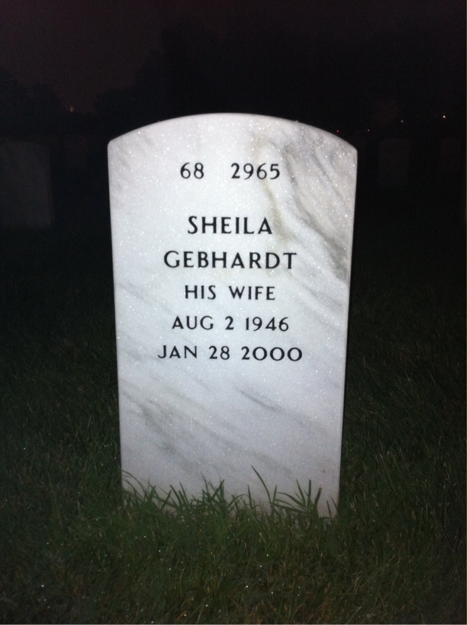Back of headstone — Gordon Breault