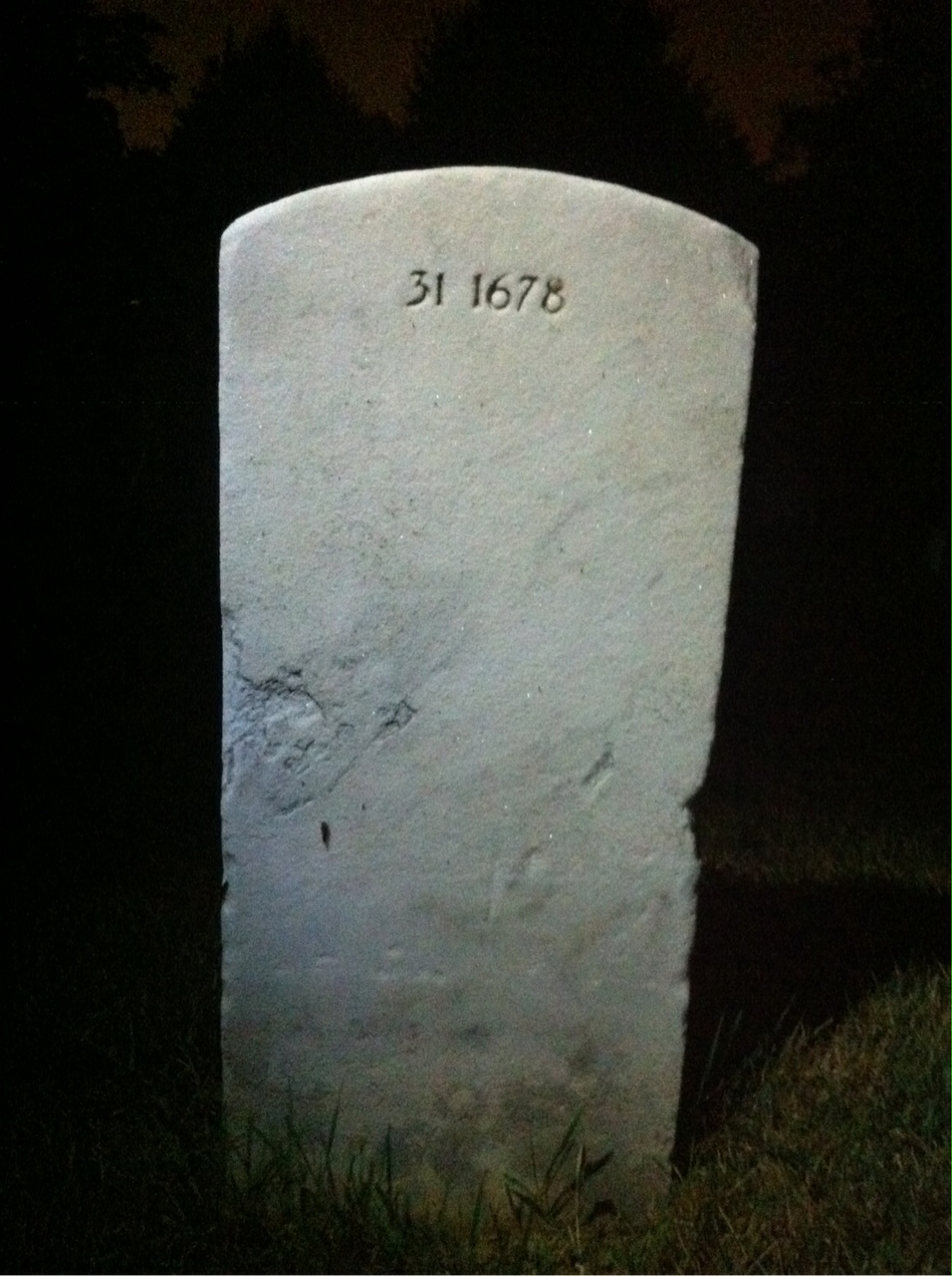 Back of headstone — Hornsby Crockett