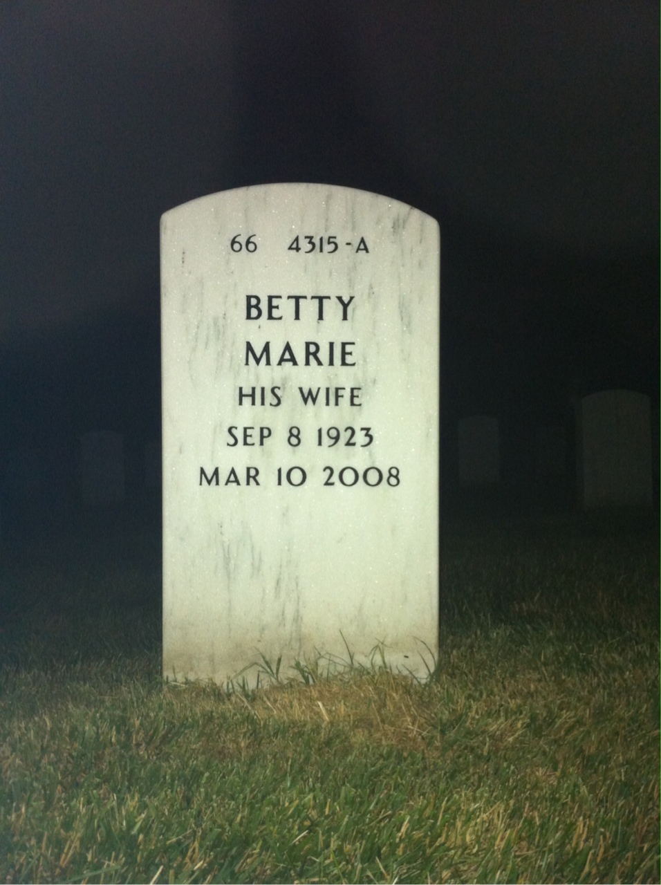 Back of headstone — Joseph Marshall