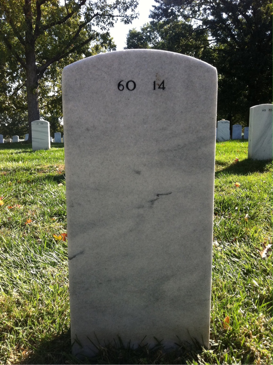 Back of headstone — John Lierman
