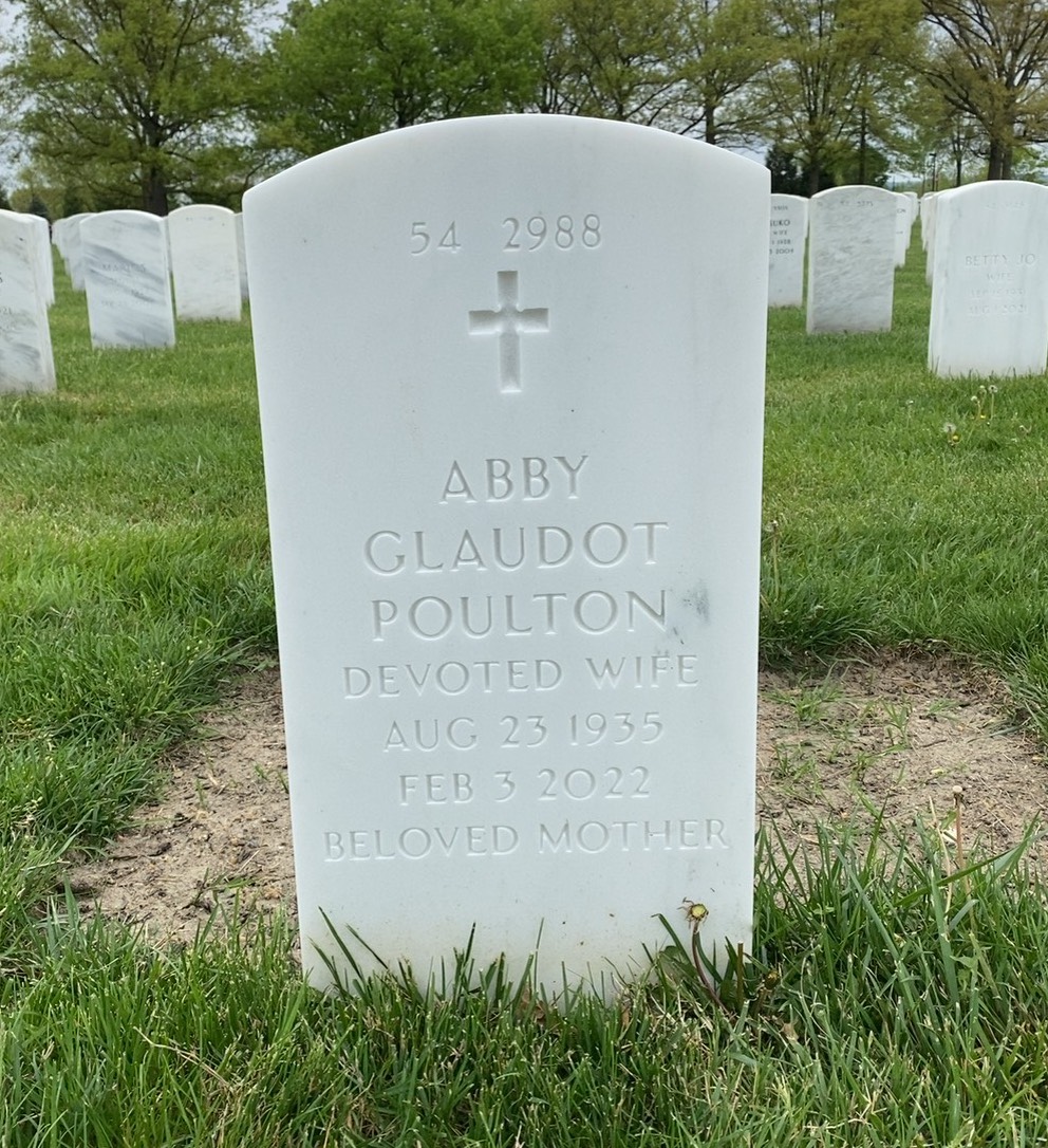 Back of headstone — Kenneth Poulton