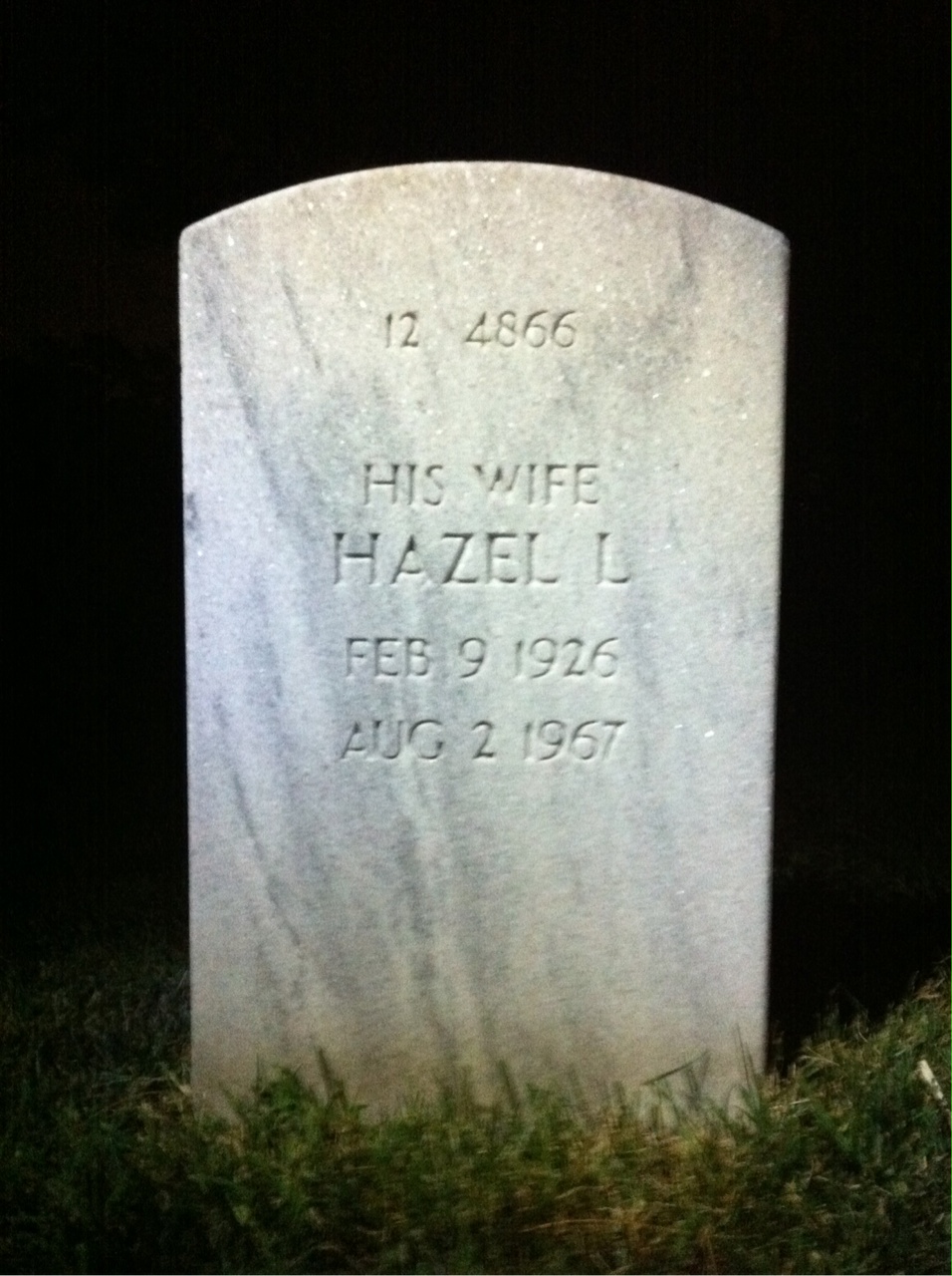 Back of headstone — Cecil L Smith