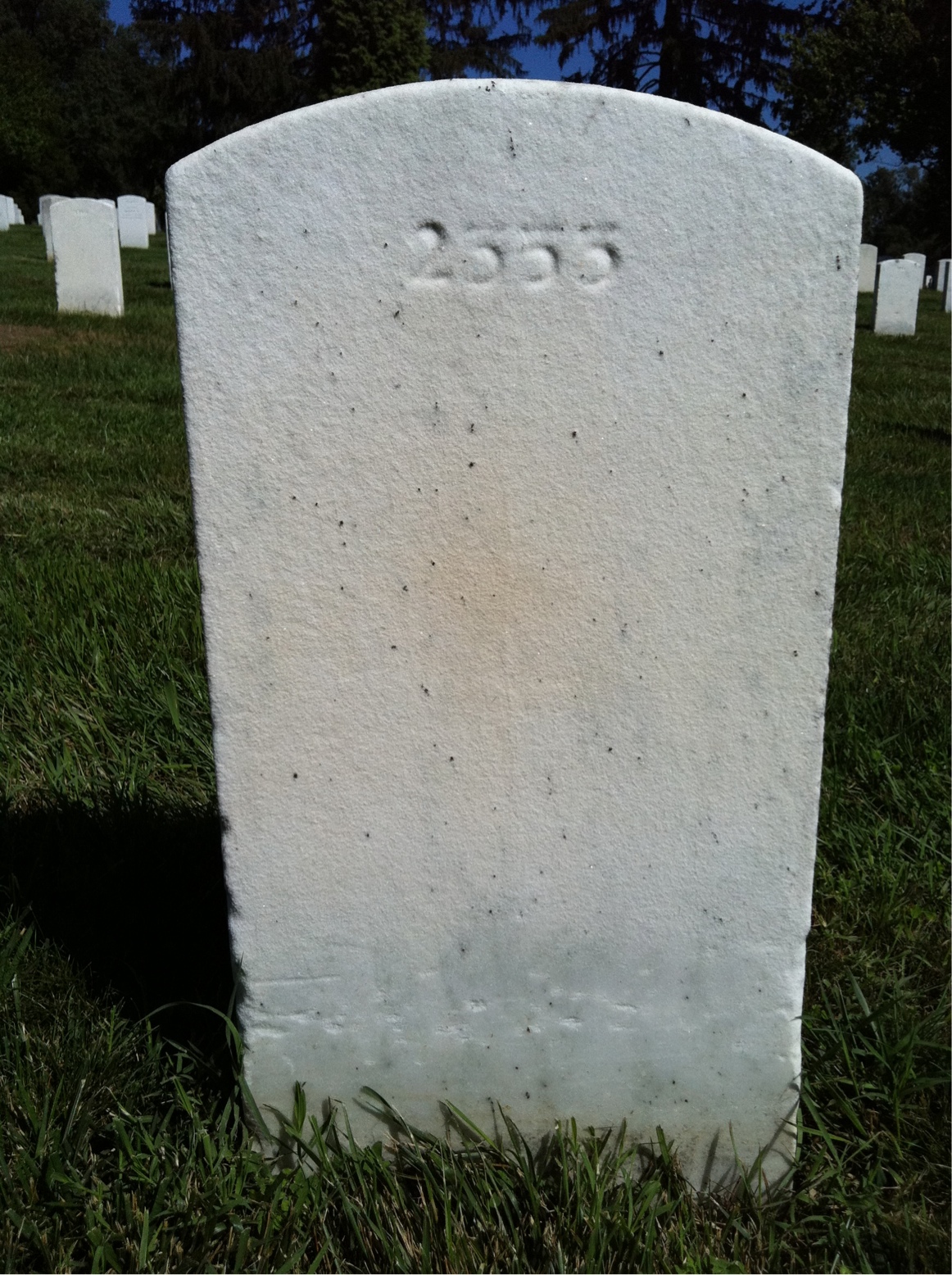 Back of headstone — Herbert Anderson
