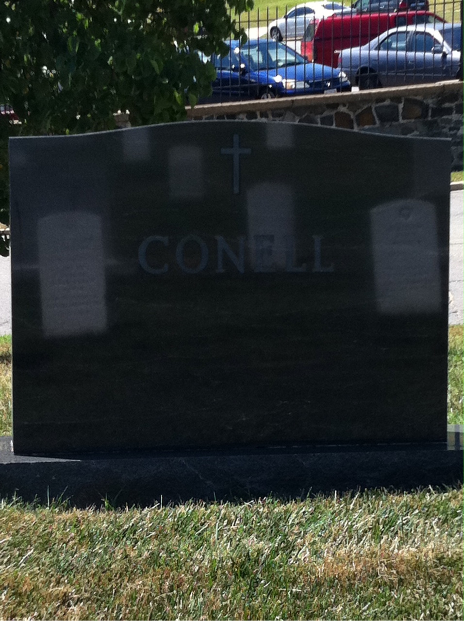 Back of headstone — Joseph Conell