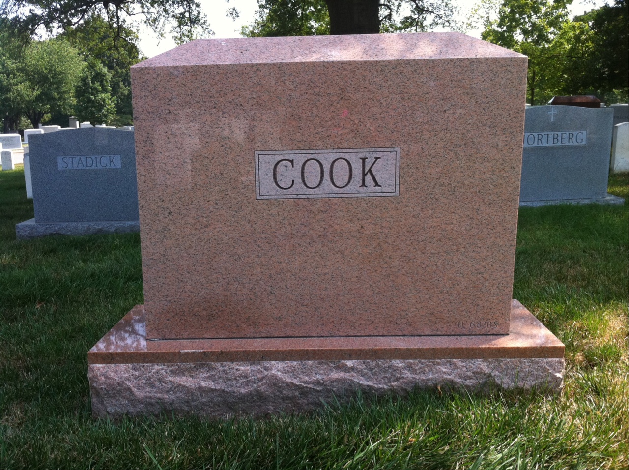 Back of headstone — Earle Cook