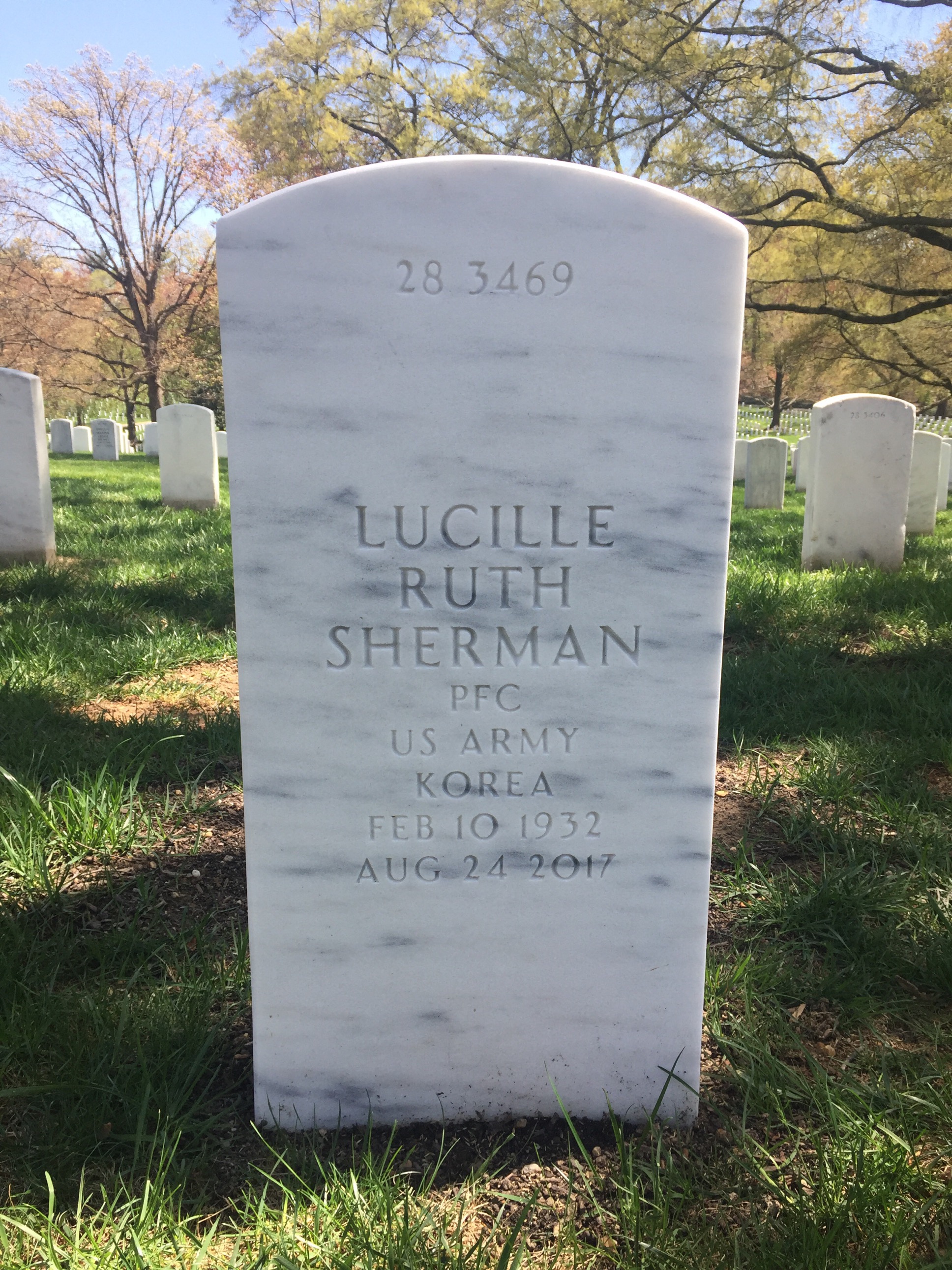 Back of headstone — Robert Sherman