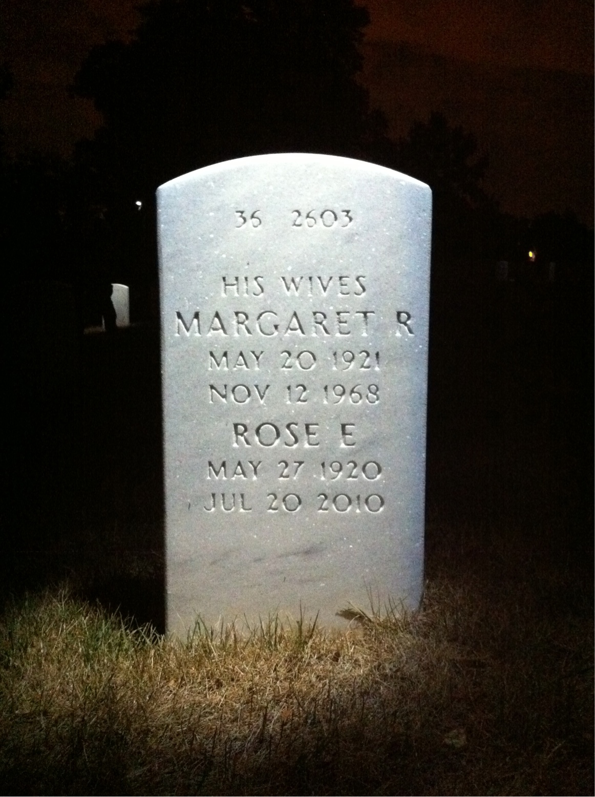 Back of headstone — Charles Lungren