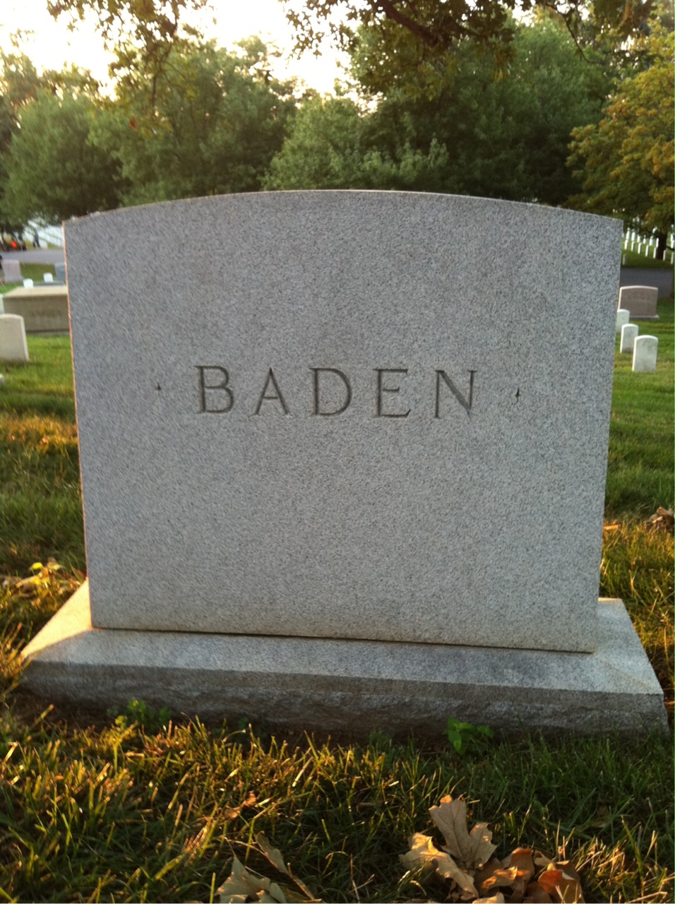 Back of headstone — Annie Baden
