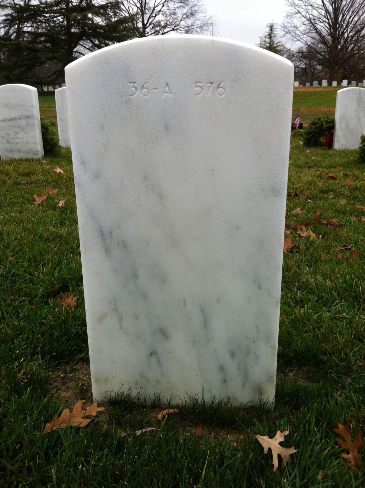 Back of headstone — Fred Baumgardner