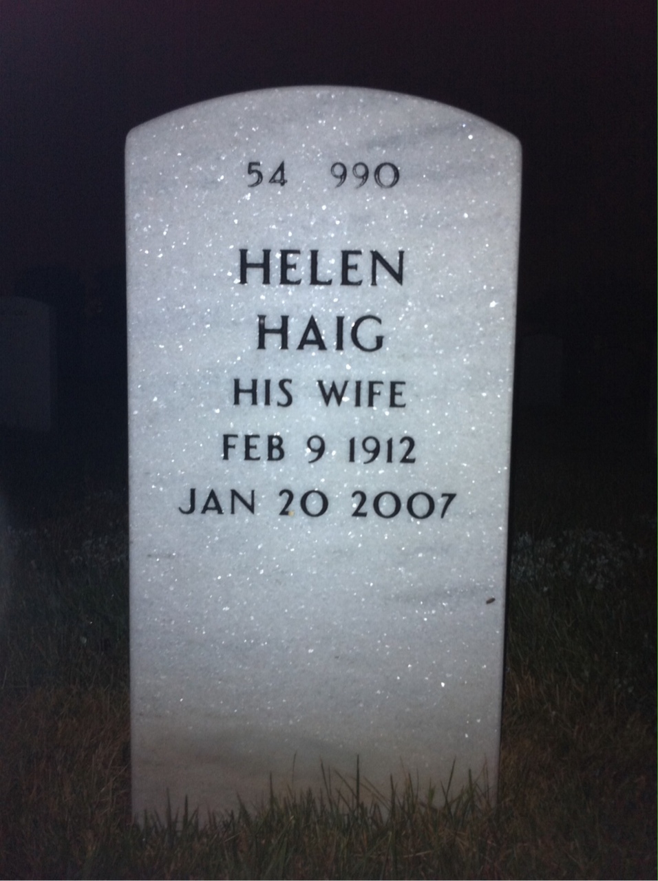 Back of headstone — John Statts