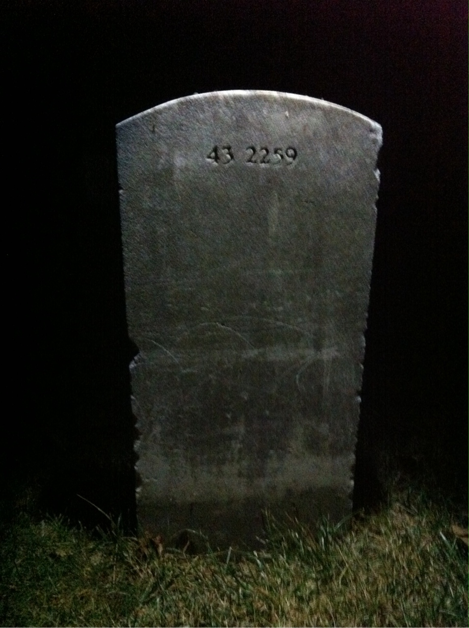 Back of headstone — Raymond Adams