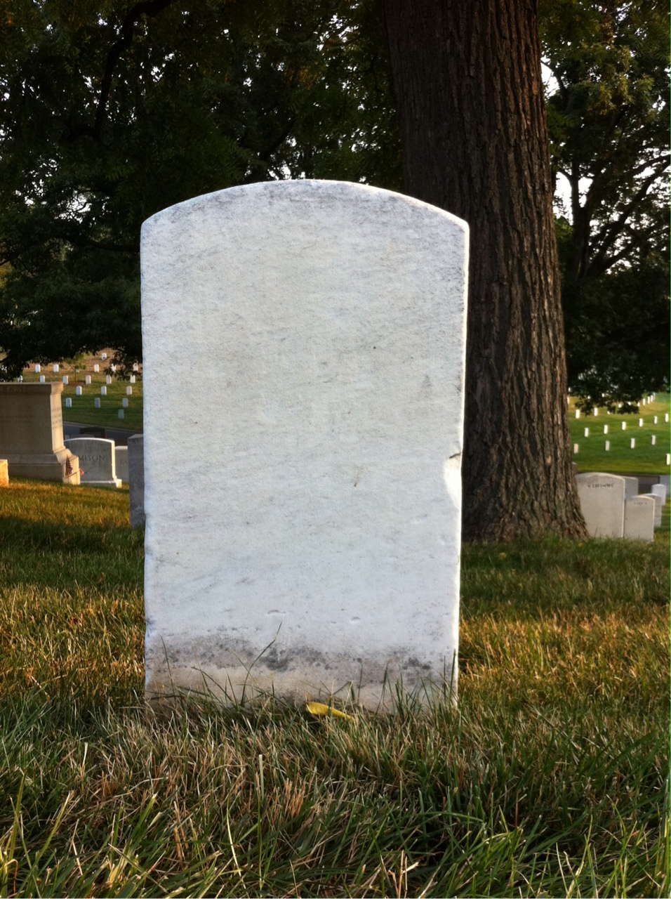 Back of headstone — Olin Miner