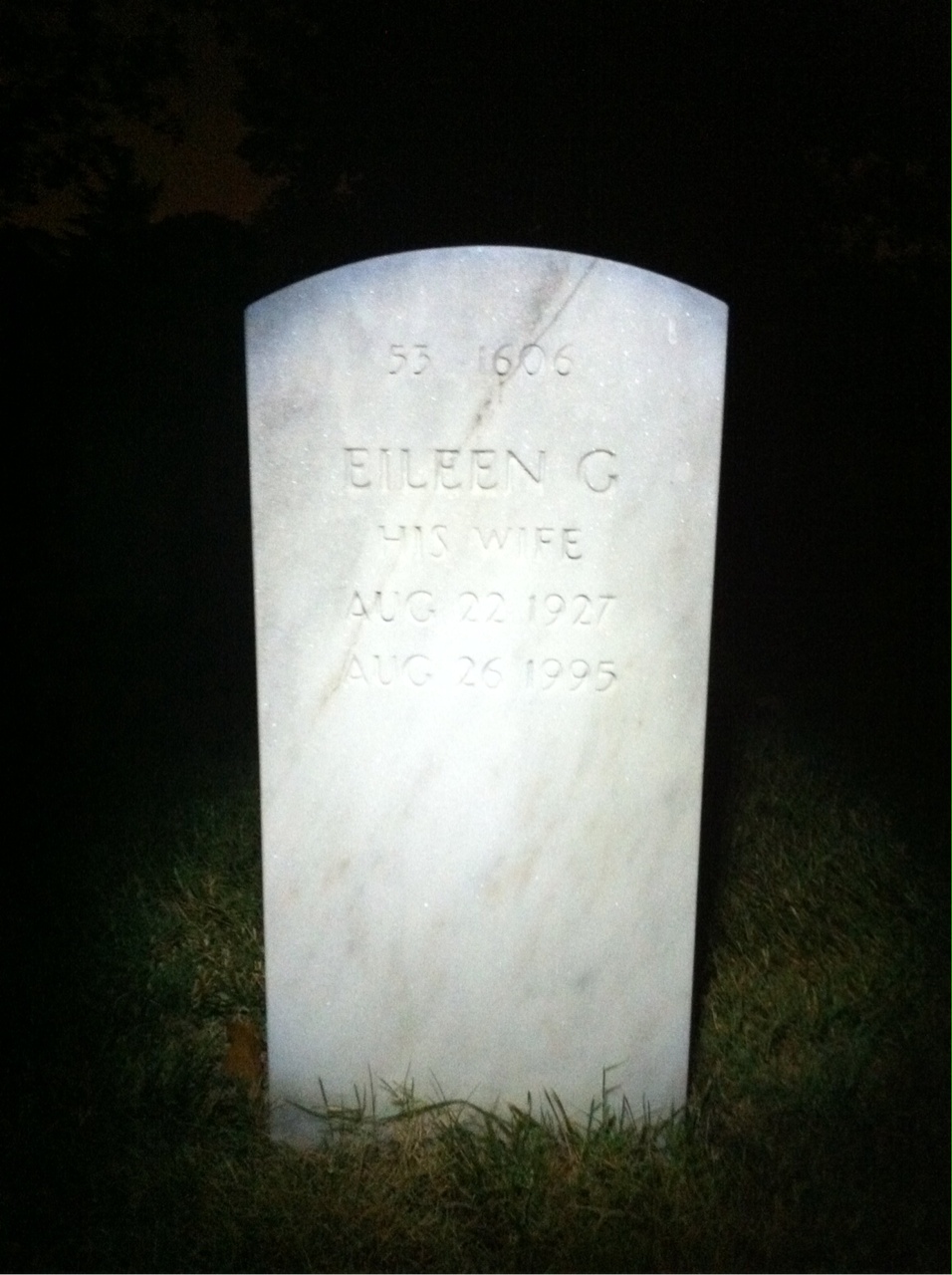 Back of headstone — Eileen Bain