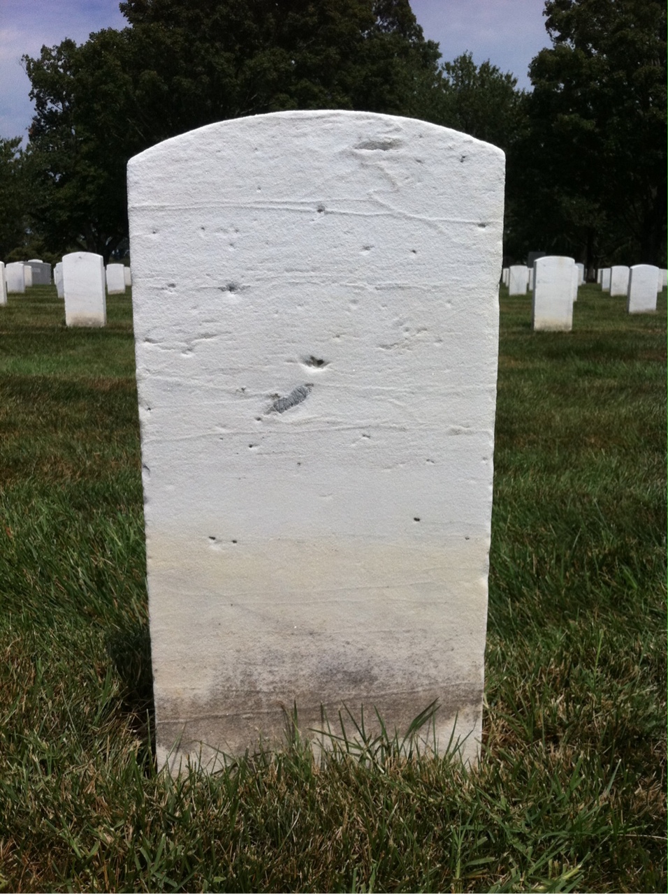 Back of headstone — Frank Monroe