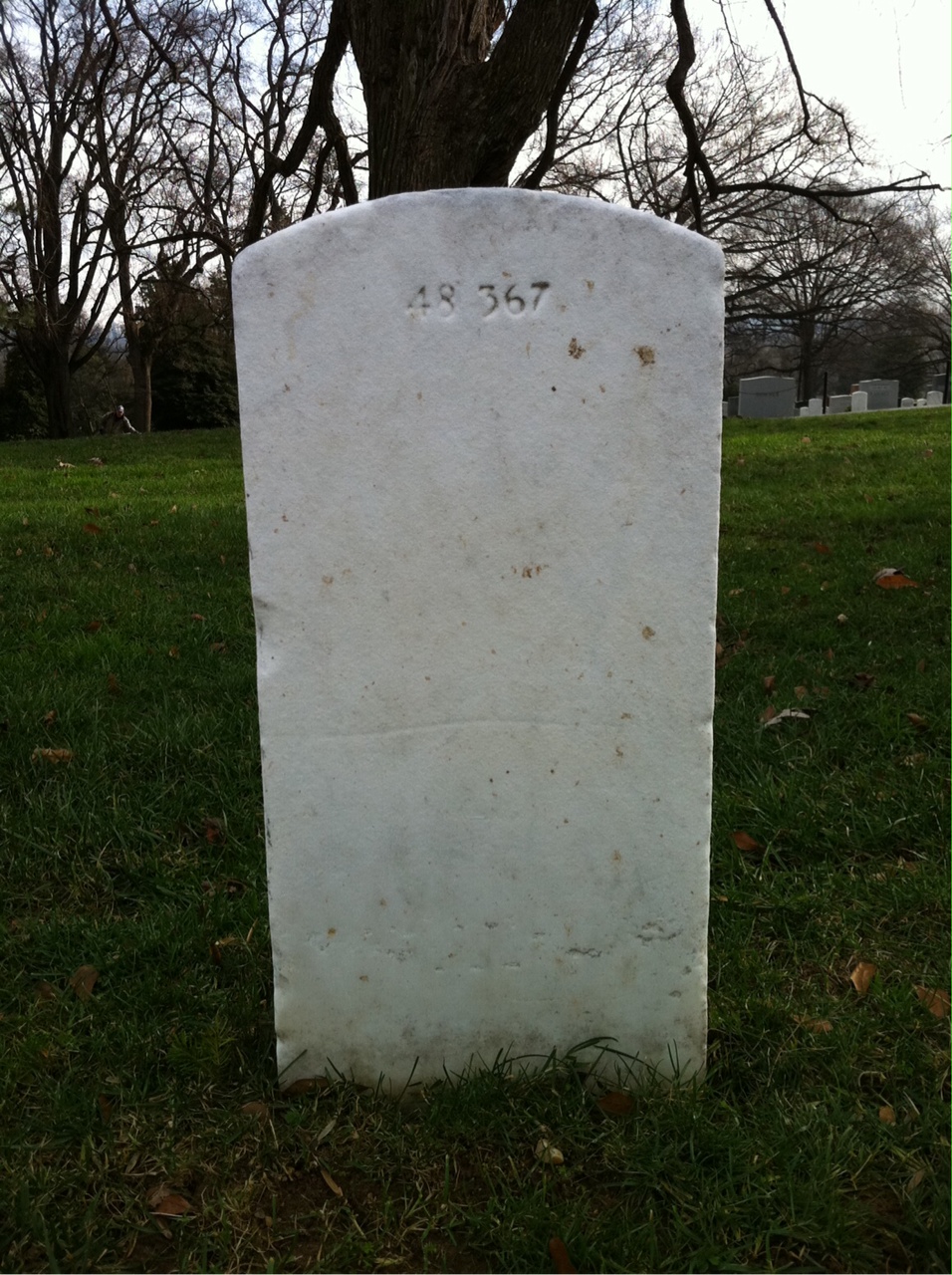 Back of headstone — James Mohs