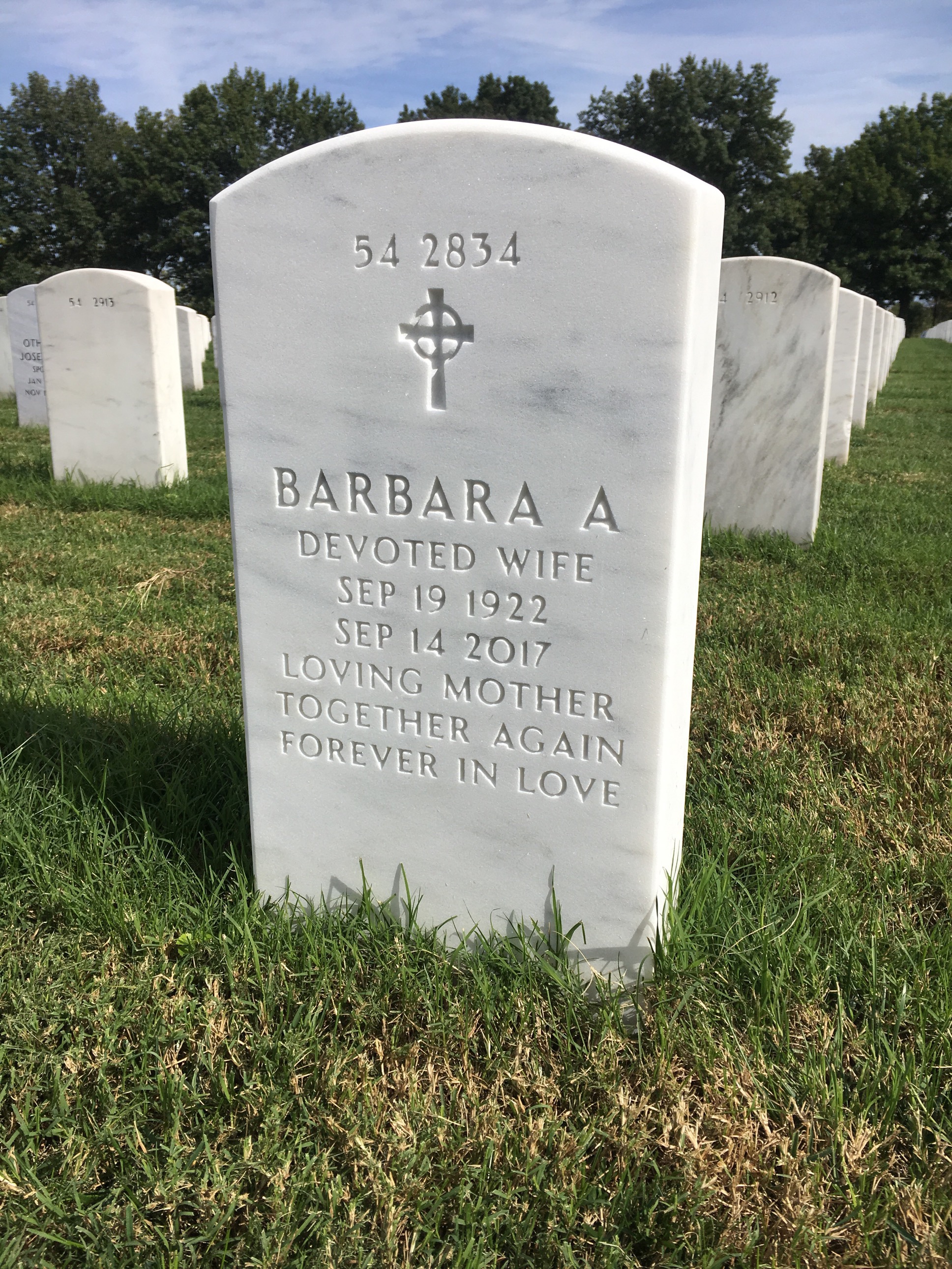 Back of headstone — Milton Hause