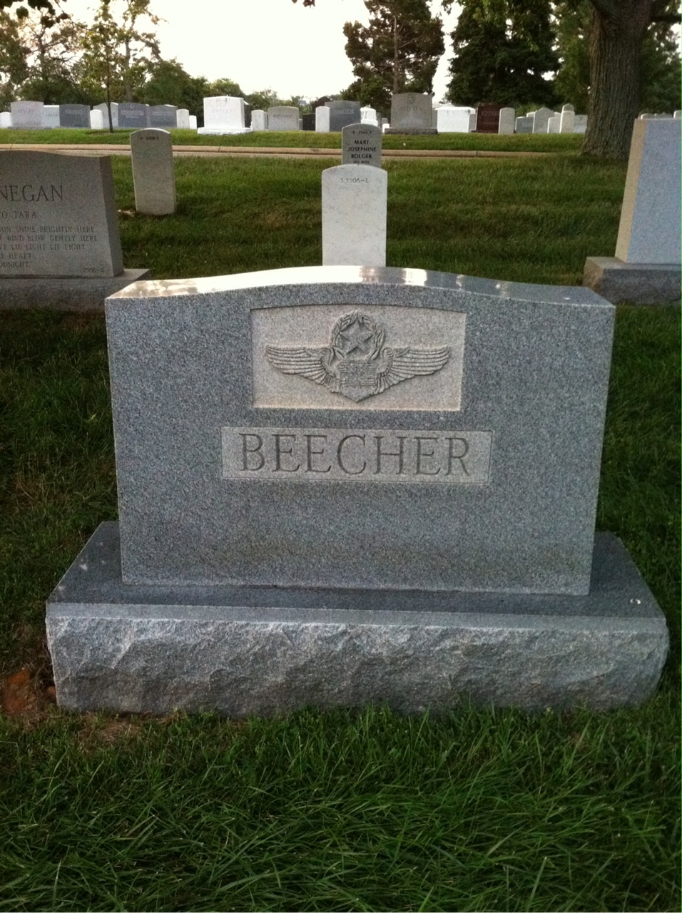 Back of headstone — Allan Beecher