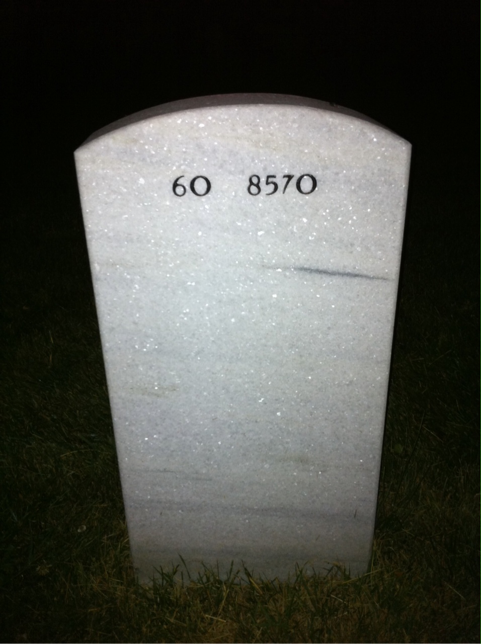 Back of headstone — David Cooper