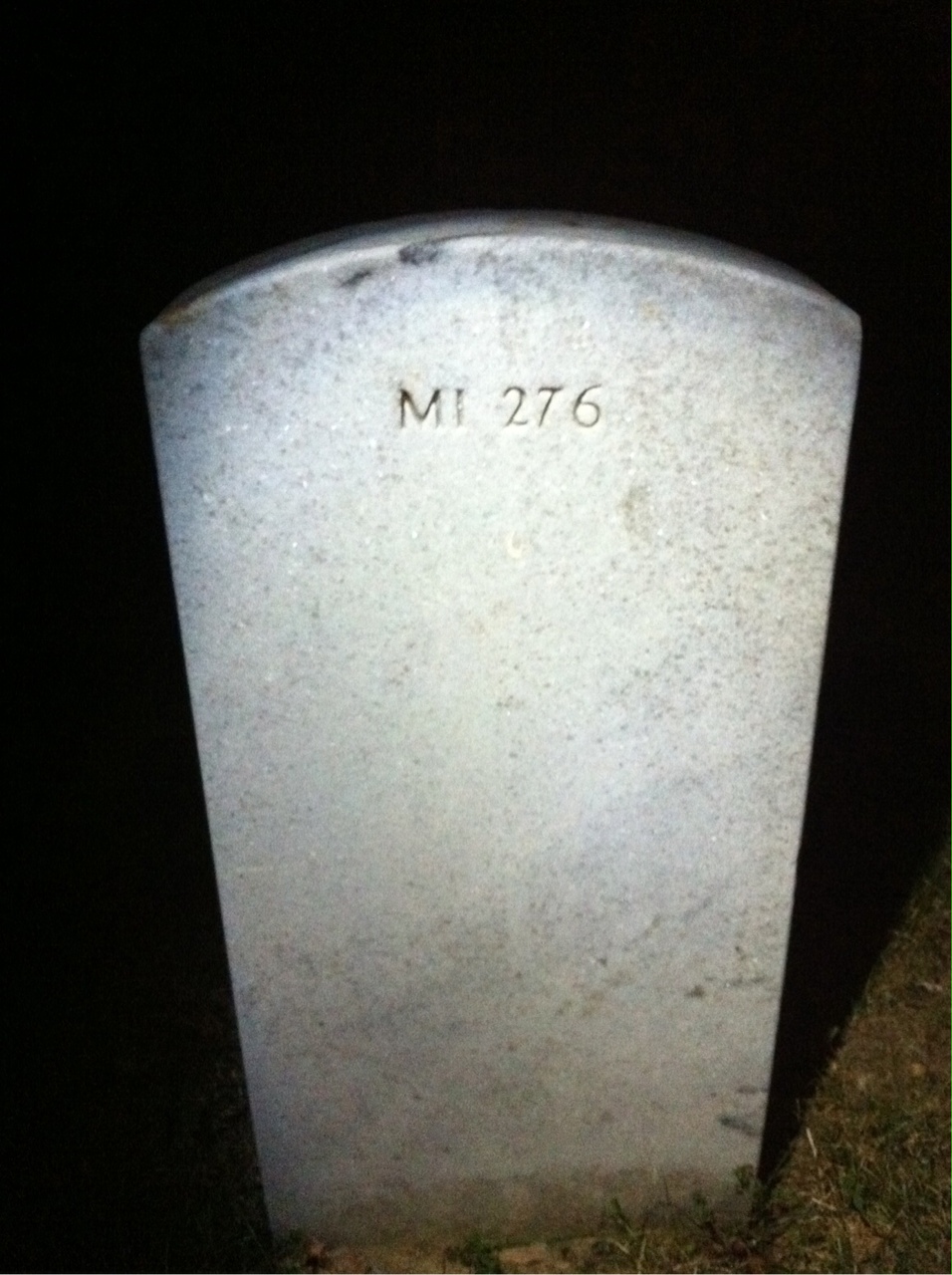 Back of headstone — William Moran