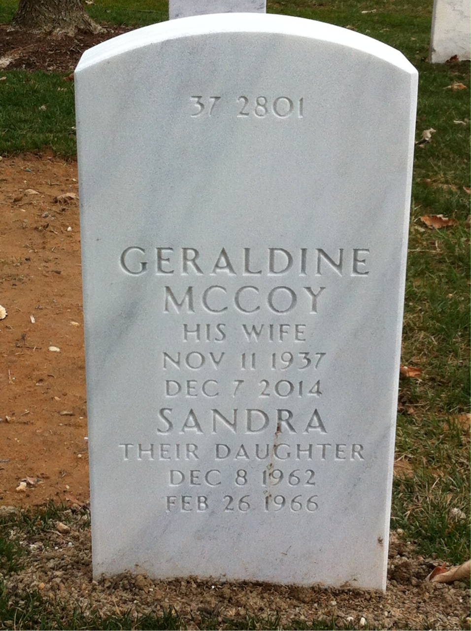 Back of headstone — William Harris
