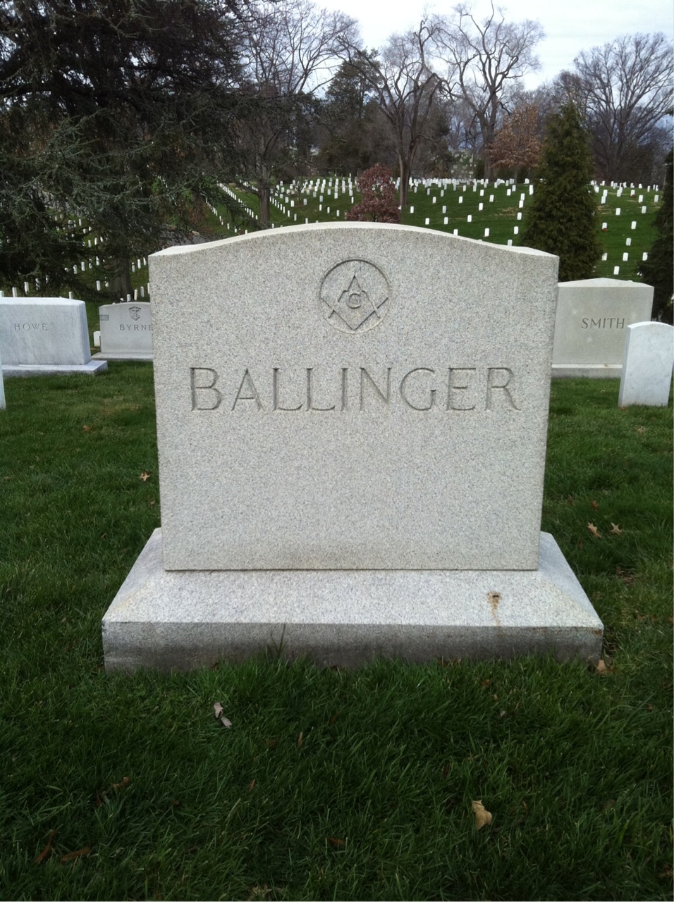 Back of headstone — James Ballinger