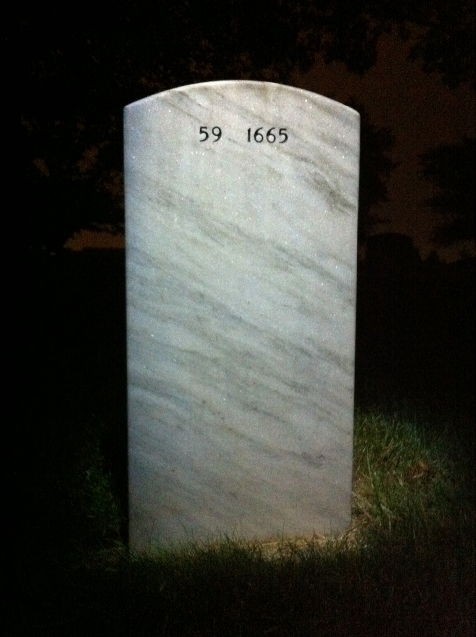 Back of headstone — David Powers