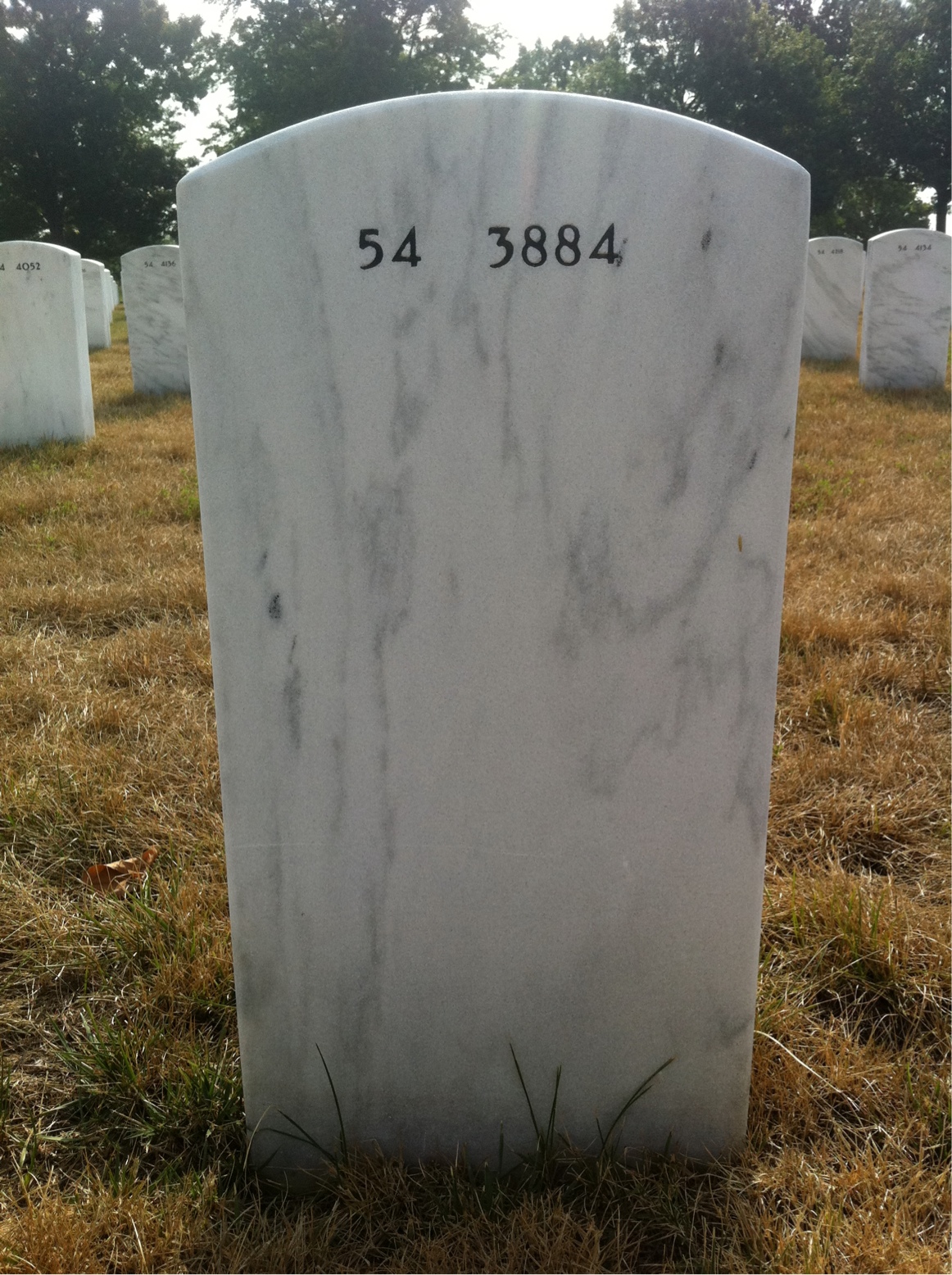 Back of headstone — Willard Hanger