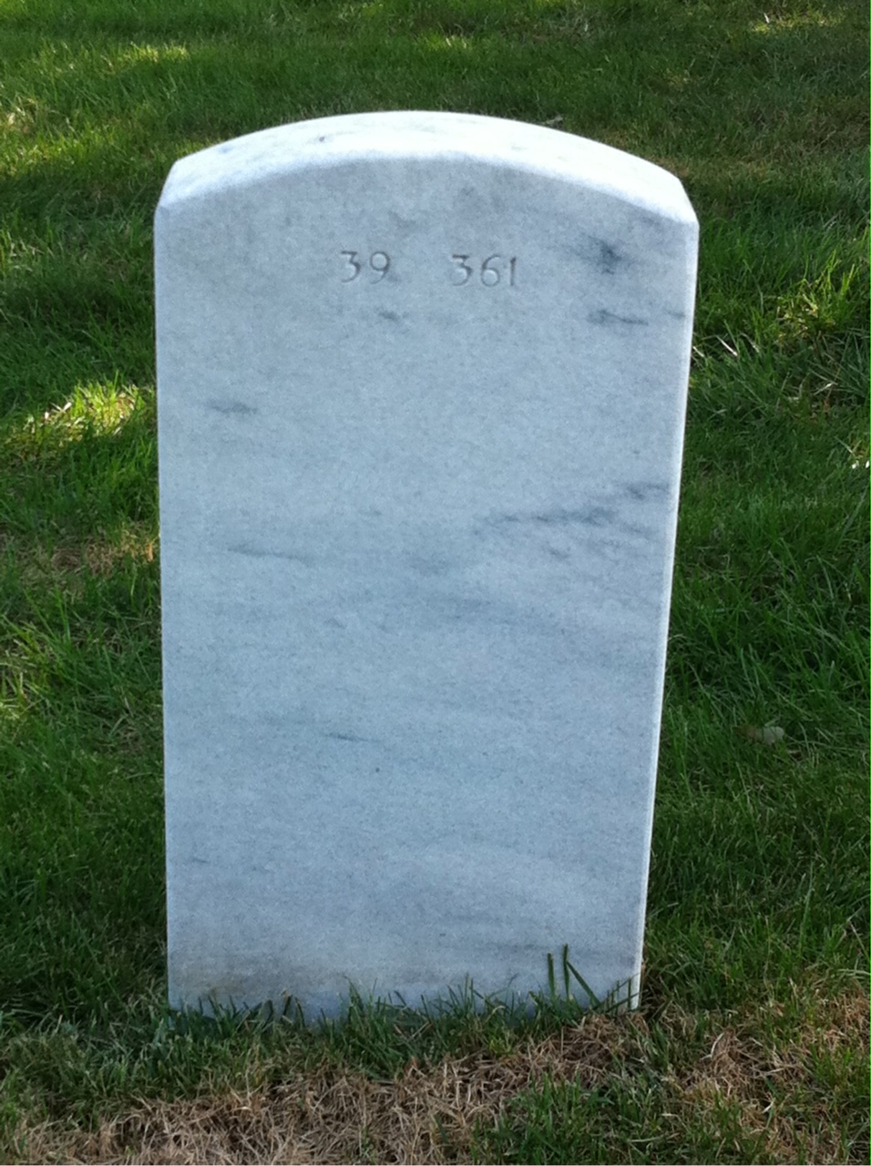 Back of headstone — Alvin Mackin