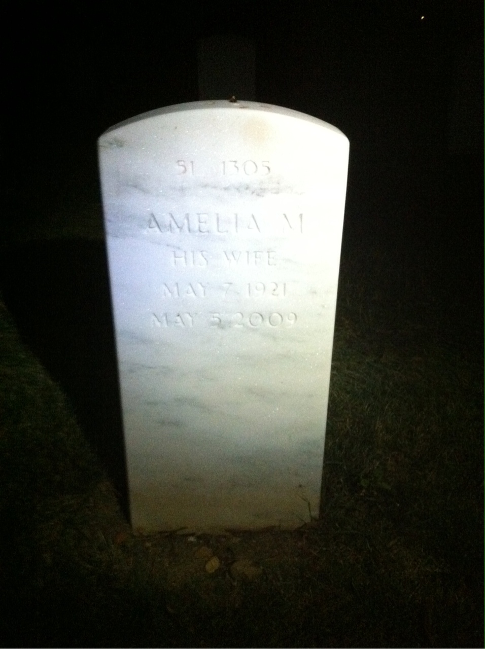 Back of headstone — Louis Welms