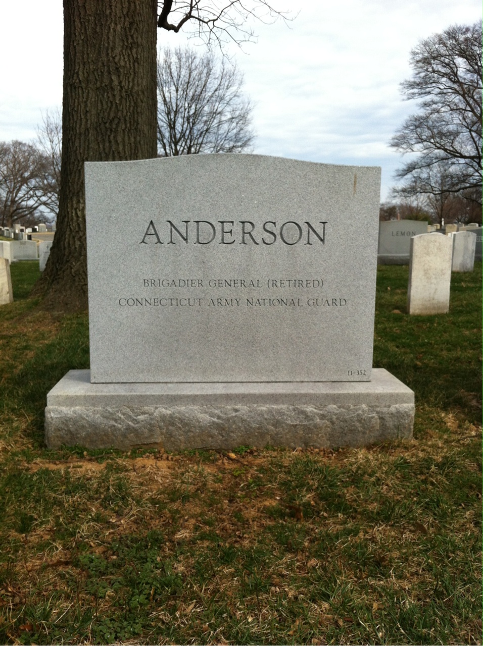 Back of headstone — John Anderson