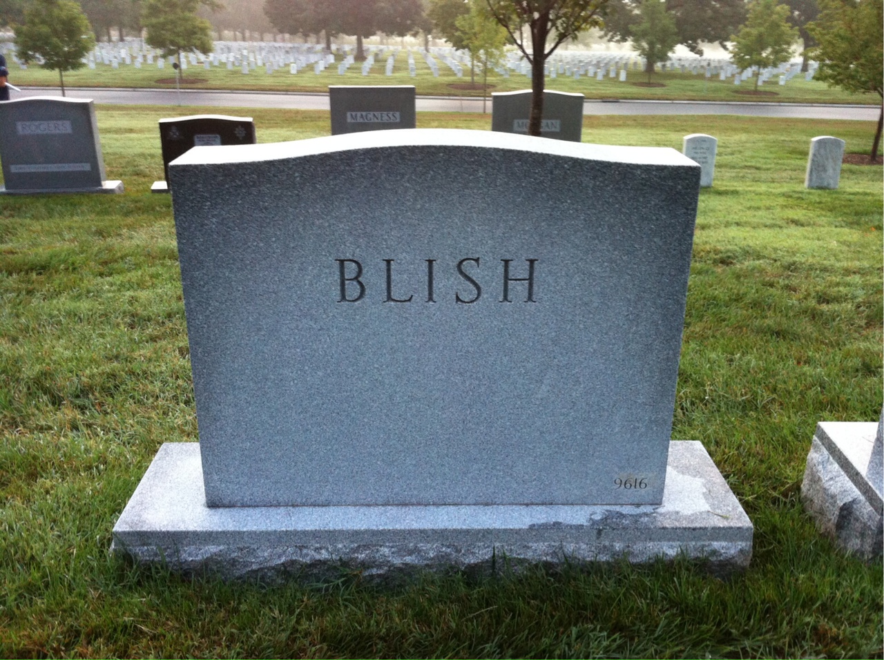 Back of headstone — Stanley Blish