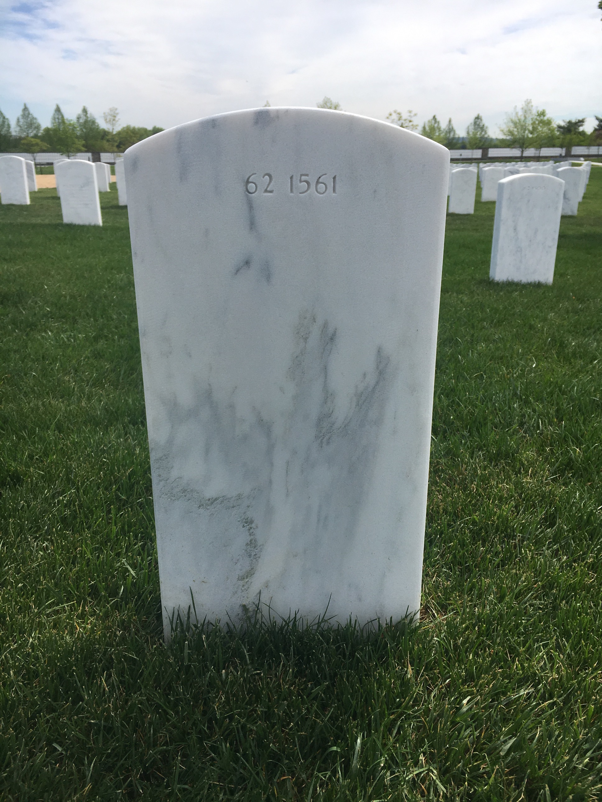 Back of headstone — Robert Anthony Patterson