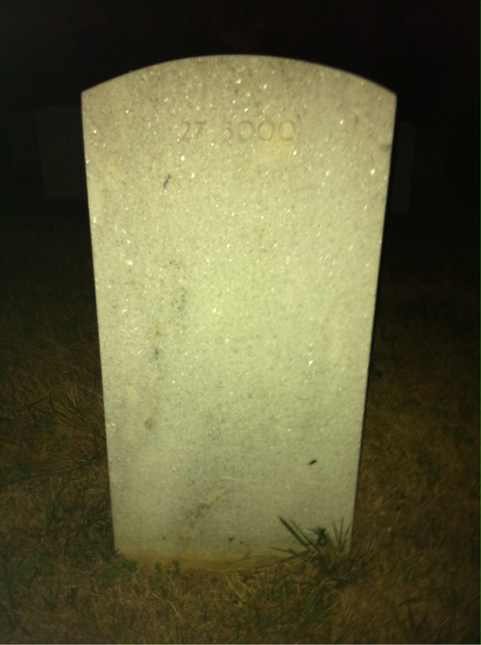 Back of headstone — A Ayes