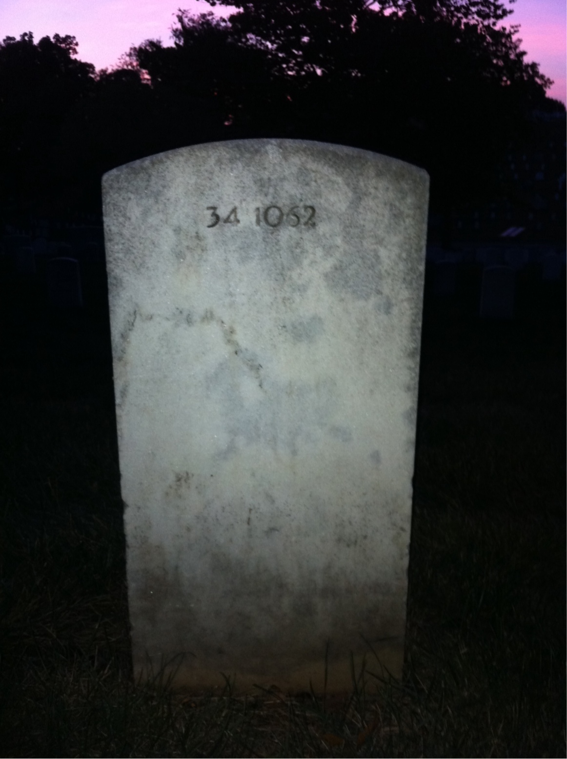 Back of headstone — Albert Andre