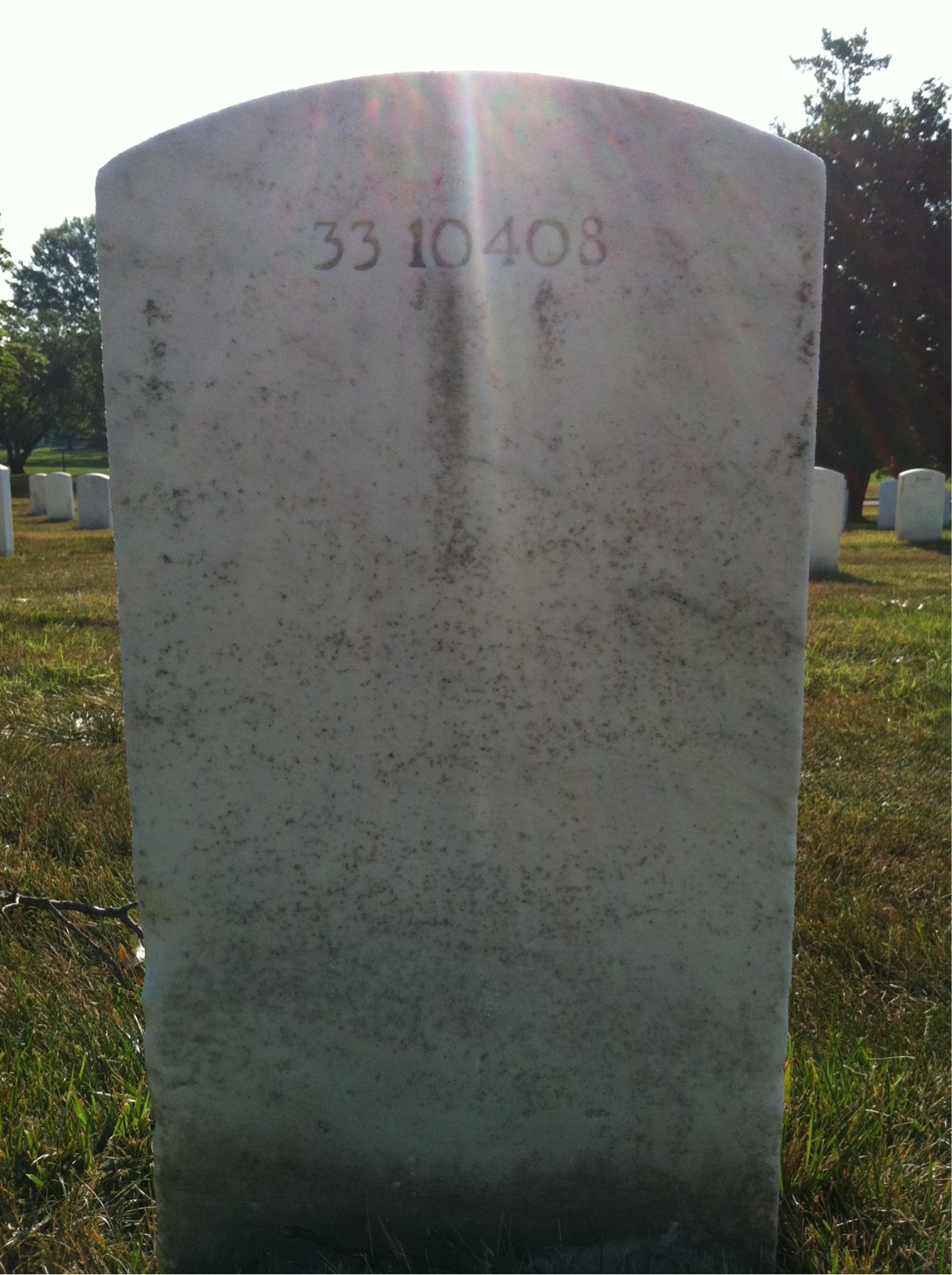 Back of headstone — Sarah Mills