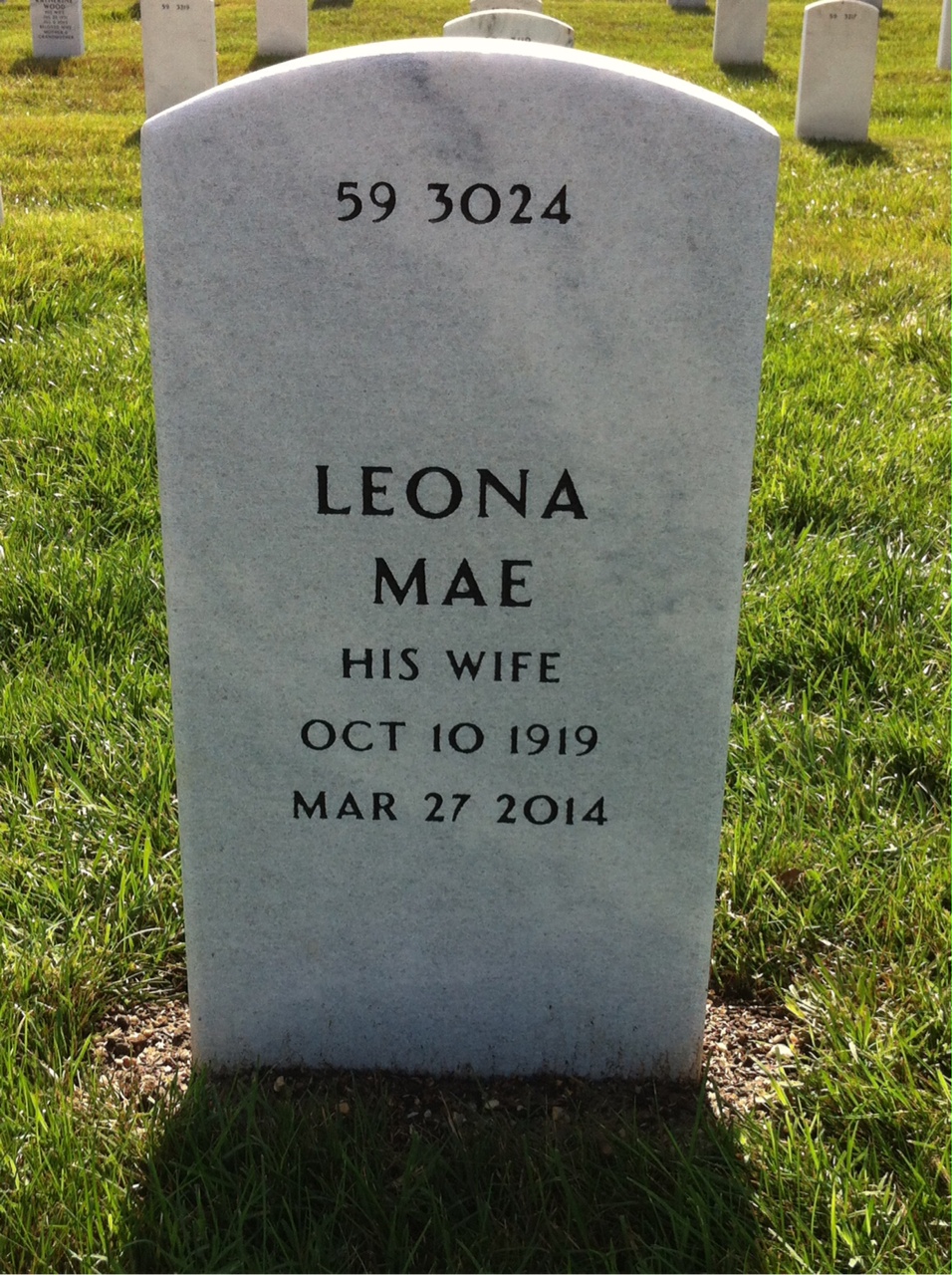 Back of headstone — Ralph Vohs