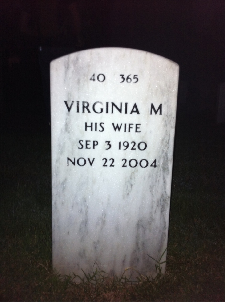 Back of headstone — Charles Cabrera