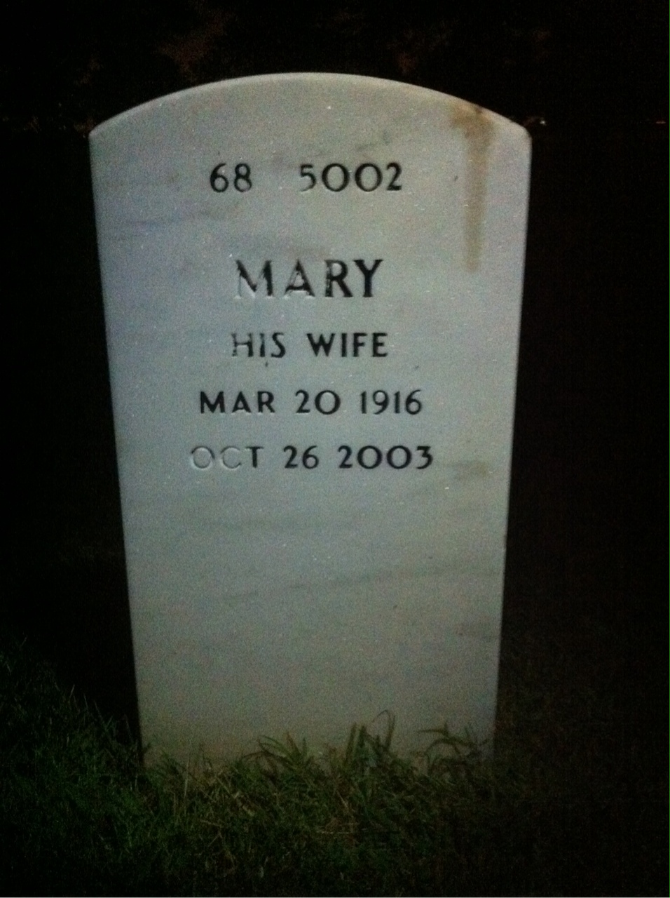Back of headstone — Keith Compton