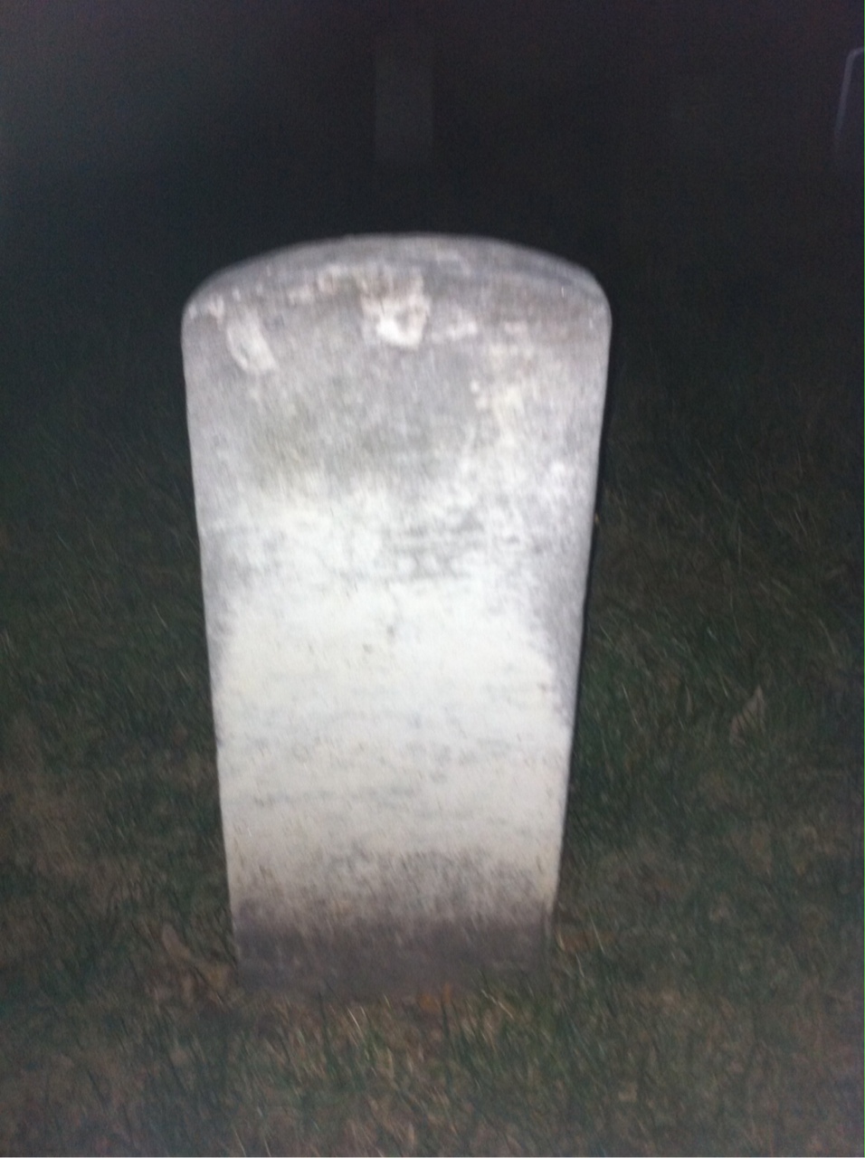 Back of headstone — Jacob Baker