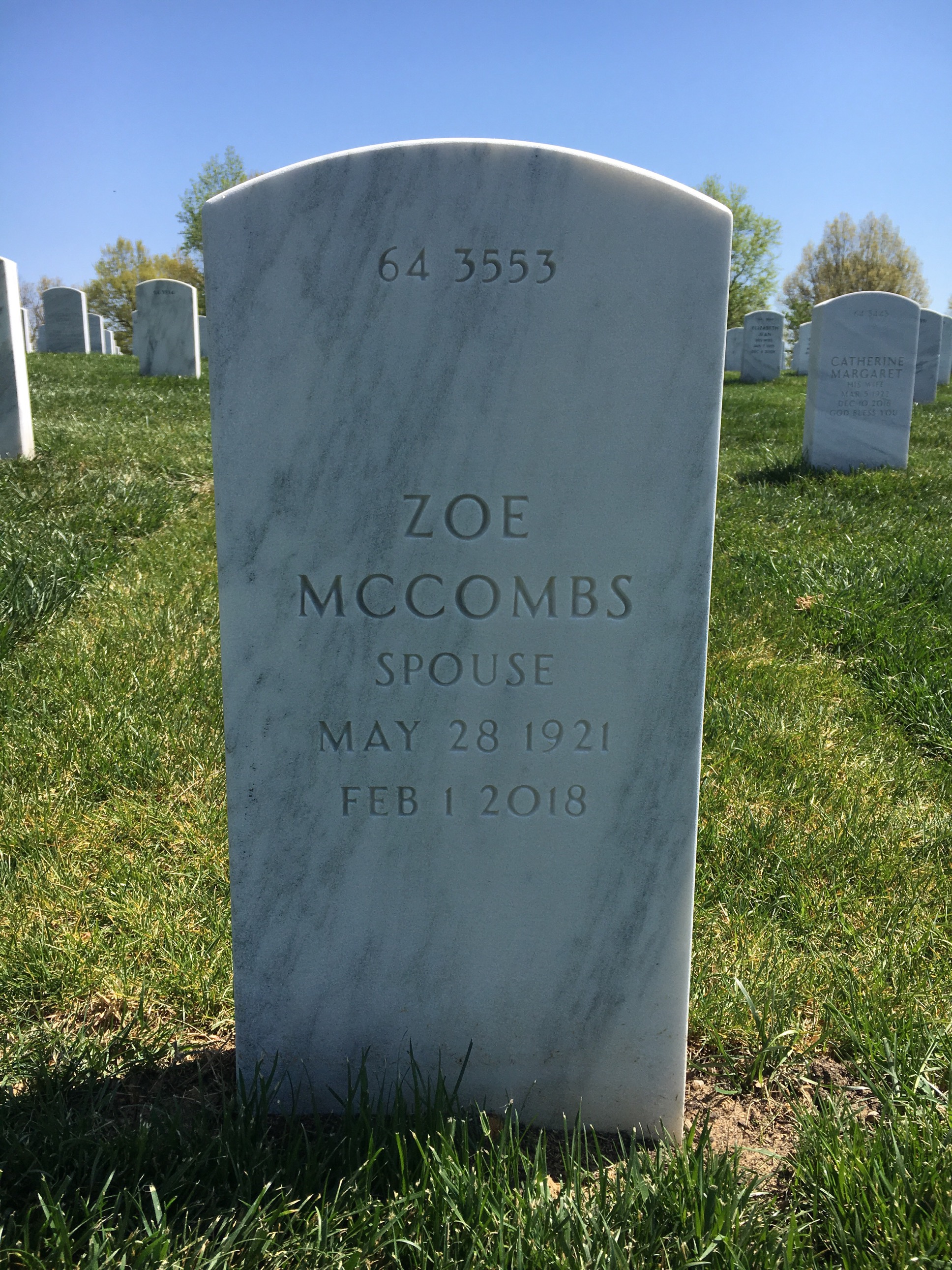Back of headstone — George Largess