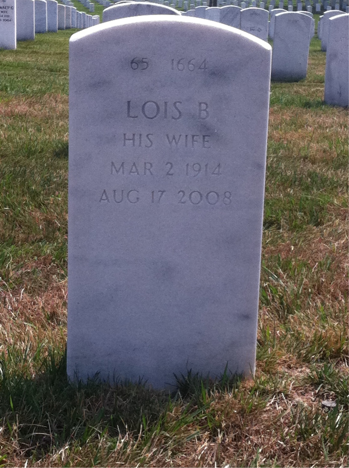 Back of headstone — Ralph Watt
