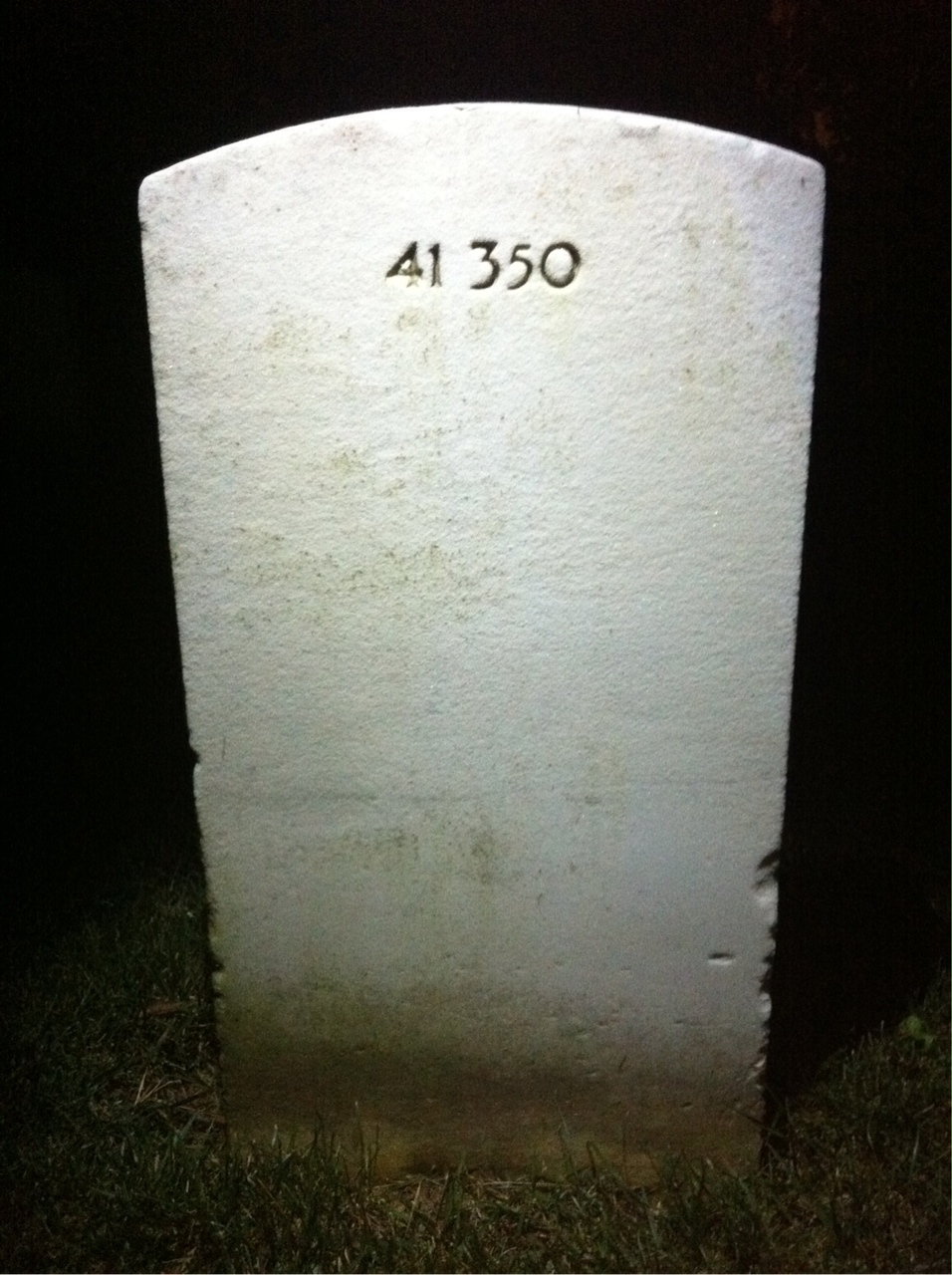 Back of headstone — Aubrey Adams