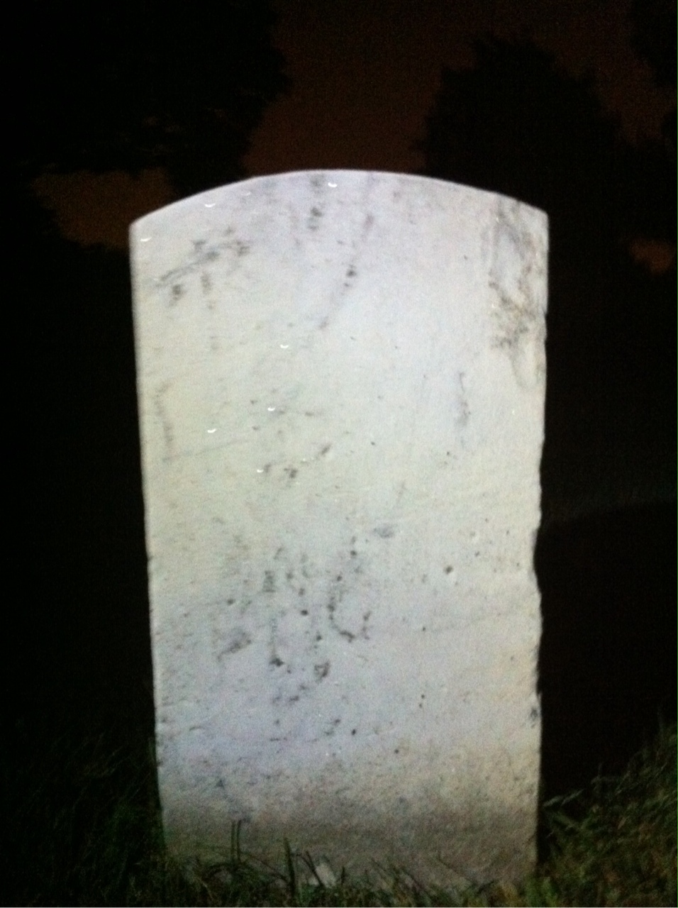 Back of headstone — Joseph Baker