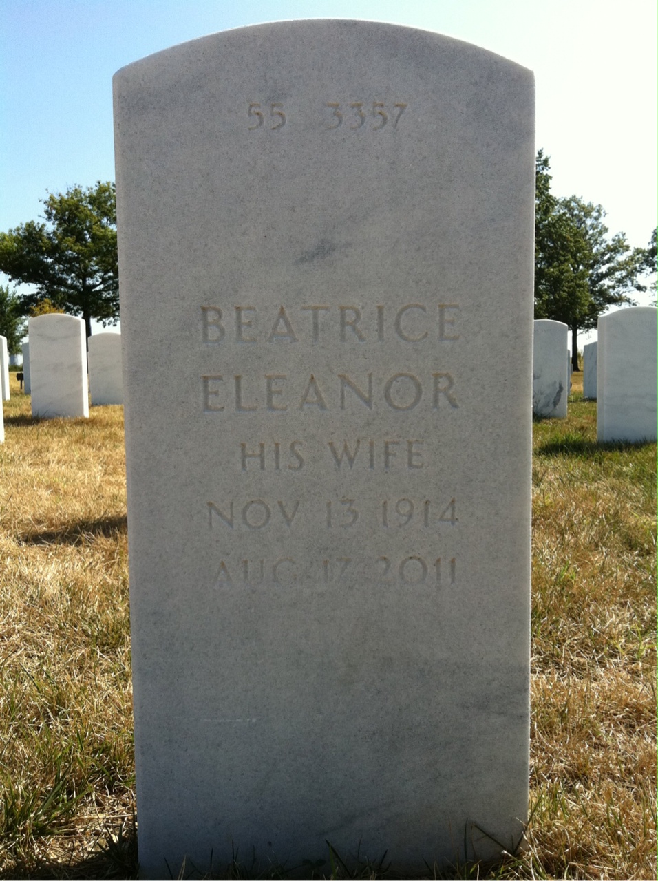 Back of headstone — Thomas H Turner