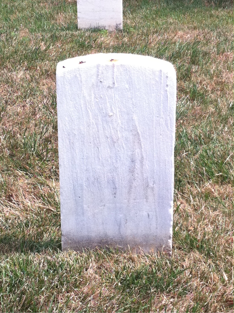Back of headstone — Melvin Arrington