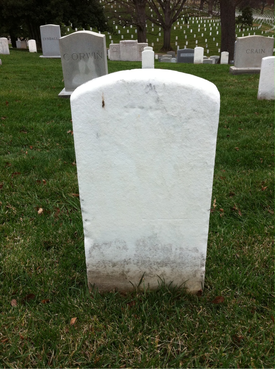Back of headstone — Charles Mills